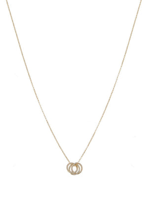 Absolute Jewellery Triple Trinity Knot Necklace, Gold
