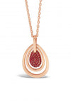 Absolute Long Ruby Teardrop Necklace, Rose Gold