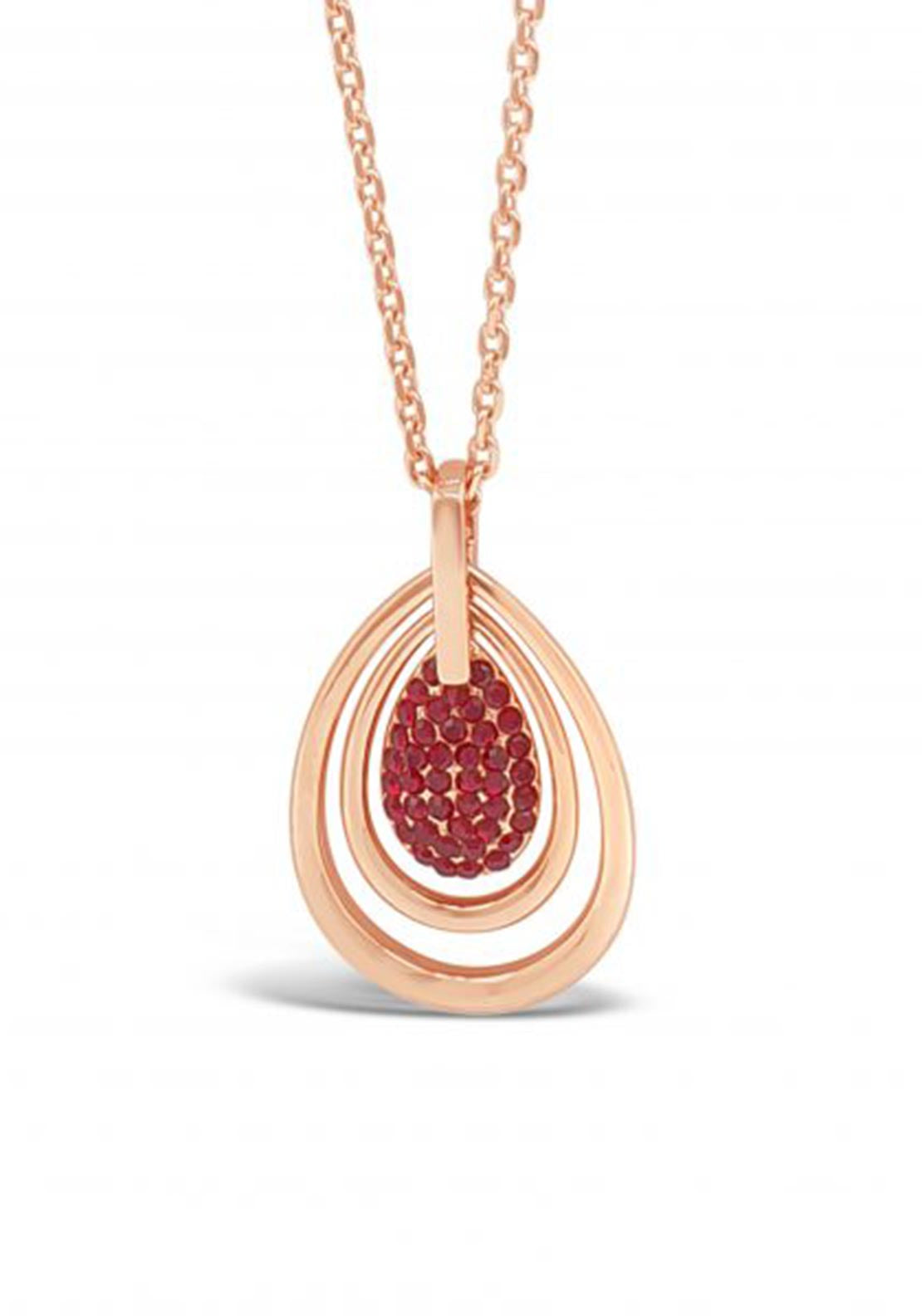 Absolute Long Ruby Teardrop Necklace, Rose Gold