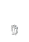 Absolute Sterling Silver 3 Row Pave Ring, SR104SL Size Large