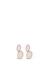 Absolute Rose Gold Speckled White Oval Drop Earrings, E2088RS