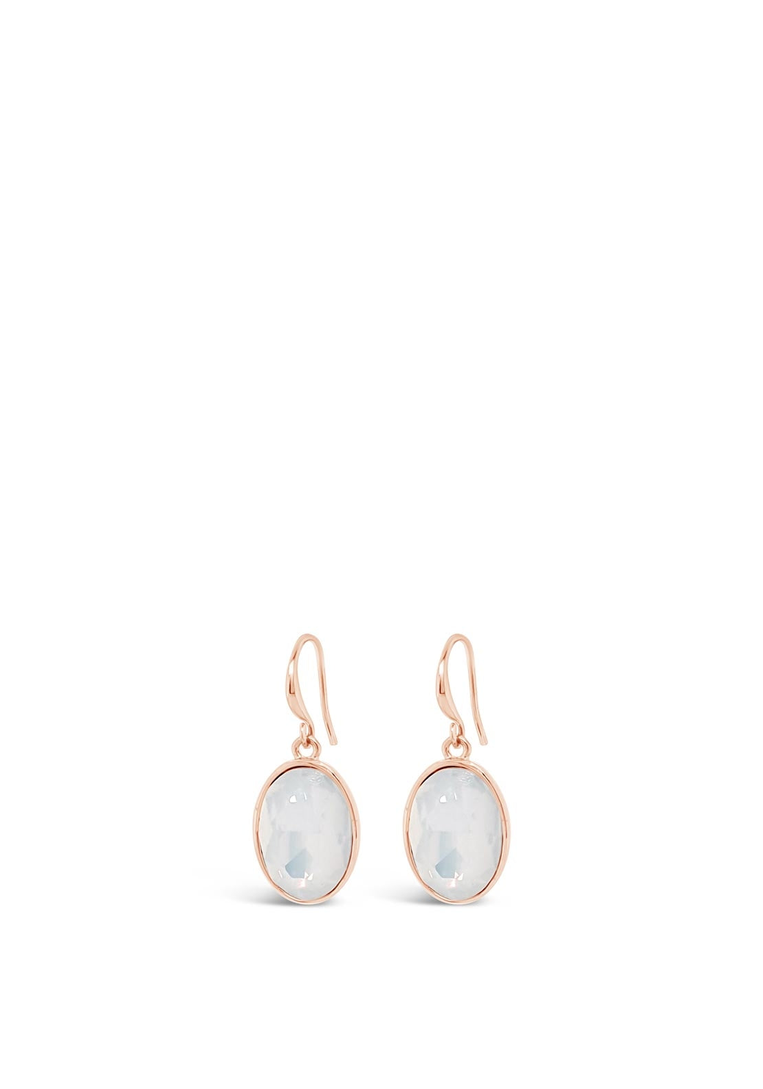 Absolute White Opal Drop Rose Gold Earrings, E2089RS