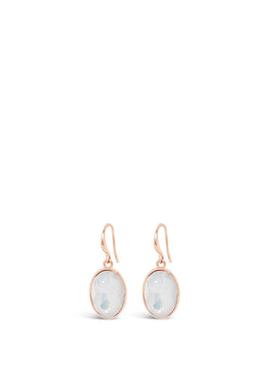 Absolute White Opal Drop Rose Gold Earrings, E2089RS