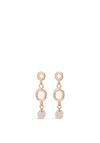 Absolute Rose Gold Circular Pearl Drop Earrings, E2091RS