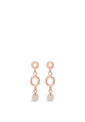 Absolute Rose Gold Circular Pearl Drop Earrings, E2091RS