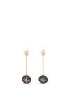 Absolute Hematite Double Star Drop Earrings, Black & Rose Gold