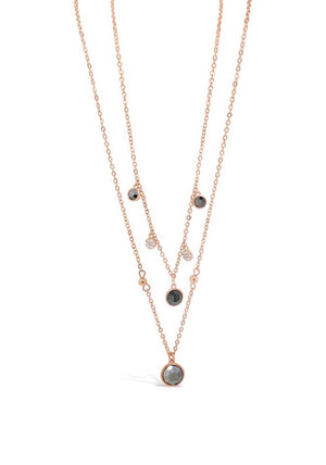 Absolute Hematite Layered Necklace, Rose Gold