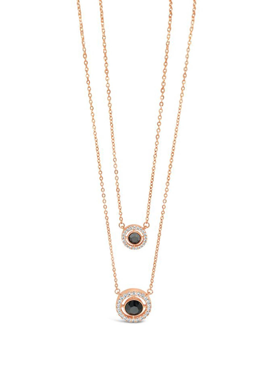 Absolute Hematite & Crystal Necklace, Rose Gold