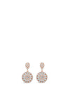 Absolute Rose Gold Cluster Diamante Circular Drop Earrings, E2107RS