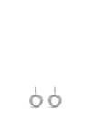 Absolute Silver Diamante Linking Rings Stud Earrings, E2077SL