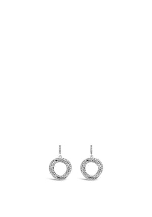 Absolute Silver Diamante Linking Rings Stud Earrings, E2077SL