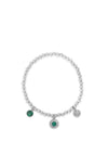 Absolute Emerald Triple Circle Bracelet, Silver