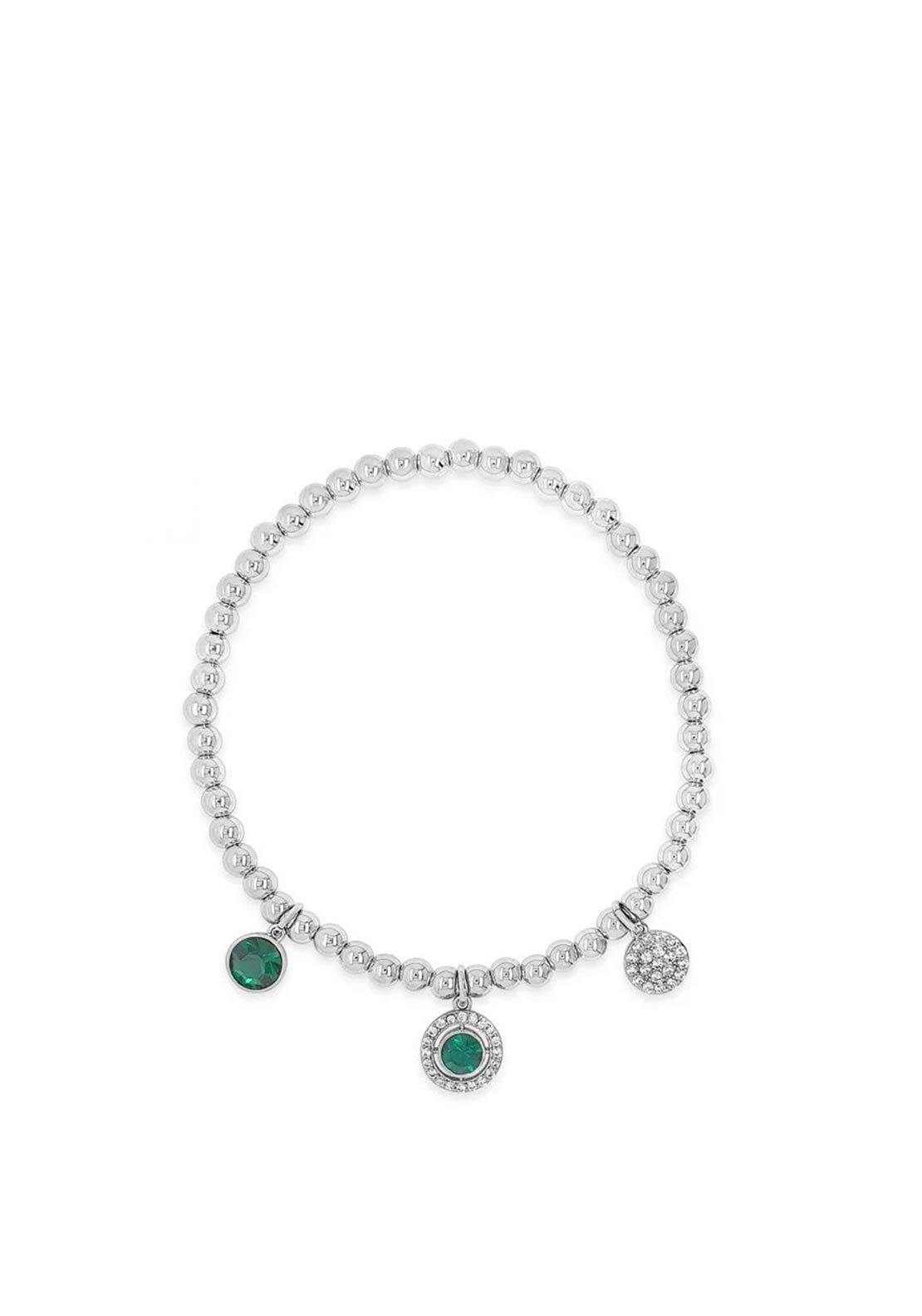 Absolute Emerald Triple Circle Bracelet, Silver