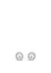 Absolute Silver Circular Cluster Diamante Stud Earrings, E2100SL