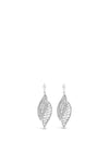 Absolute Silver Diamante Leaf Drop Earrings, E2108SL