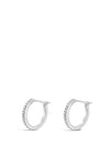 Absolute Small Diamond Hoop Earrings, Silver
