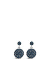 Absolute Blue Crystal Disk Drop Earrings, Silver
