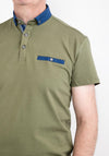 Advise Contrast Trim Polo Shirt, Green