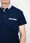 Advise Contrast Trim Polo Shirt, Navy