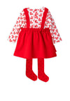 Agatha Ruiz De La Prada Heart Pinafore Dress and Tights, Red