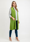 Seventy1 One Size Long Sleeveless Cardigan, Green