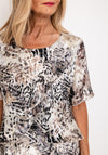 Allison Printed Silk Layered Midi Dress, Beige