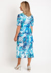 Allison Printed Silk Layered Midi Dress, Blue