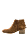 Alpe Suede Western Zip Back Ankle Boots, Tan