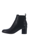 Alpe Leather Stud Block Heel Chelsea Boots, Black
