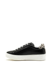 Alpe Leather Perforated Star Trainers, Black