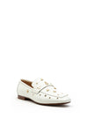 Alpe Leather Studded Loafers, White