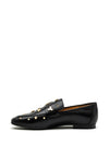 Alpe Leather Studded Loafers, Black