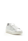 Alpe Leather Perforated Star Trainers, Silver