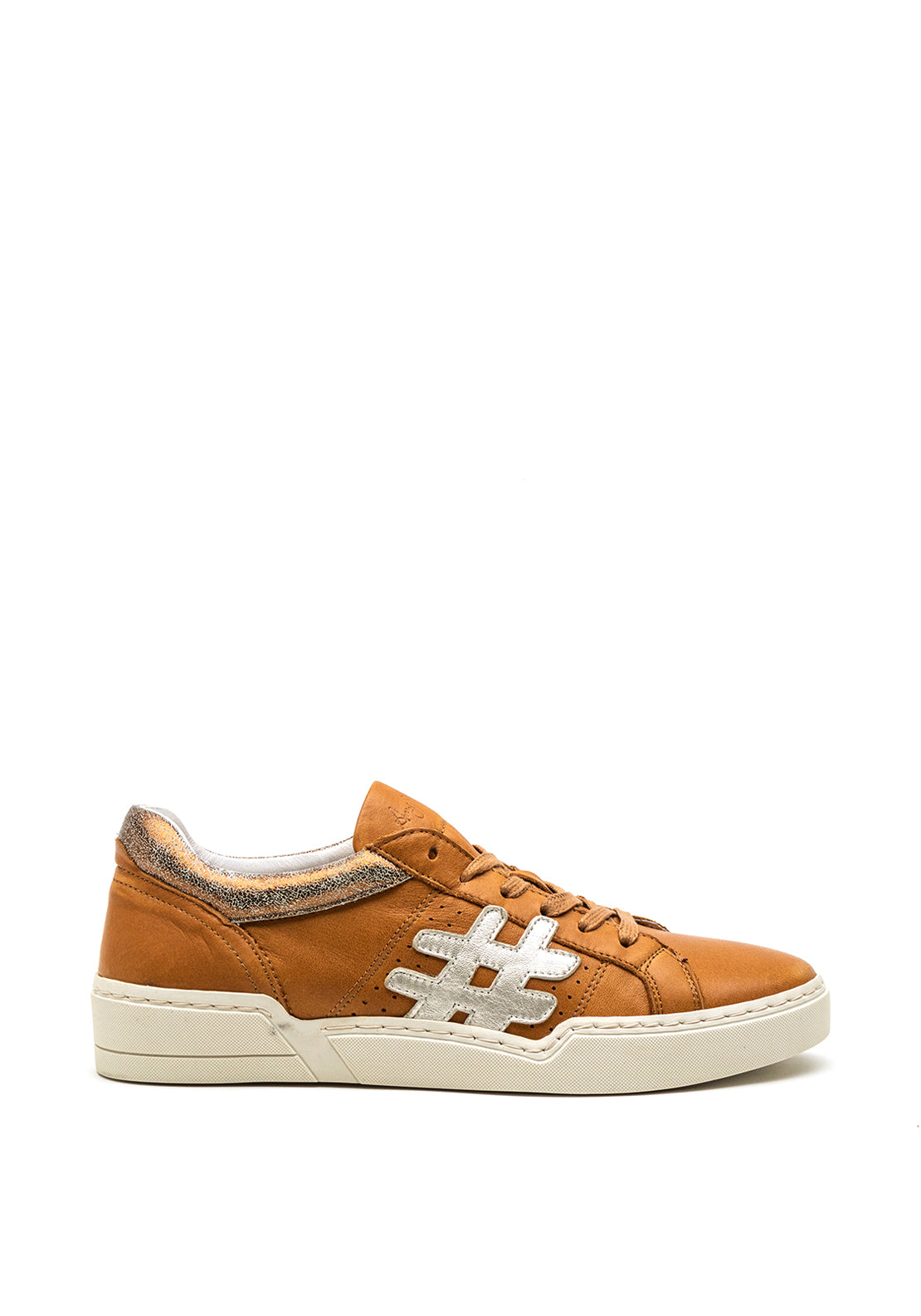 Amy Huberman Just Married Hashtag Design Leather Trainer, Tan