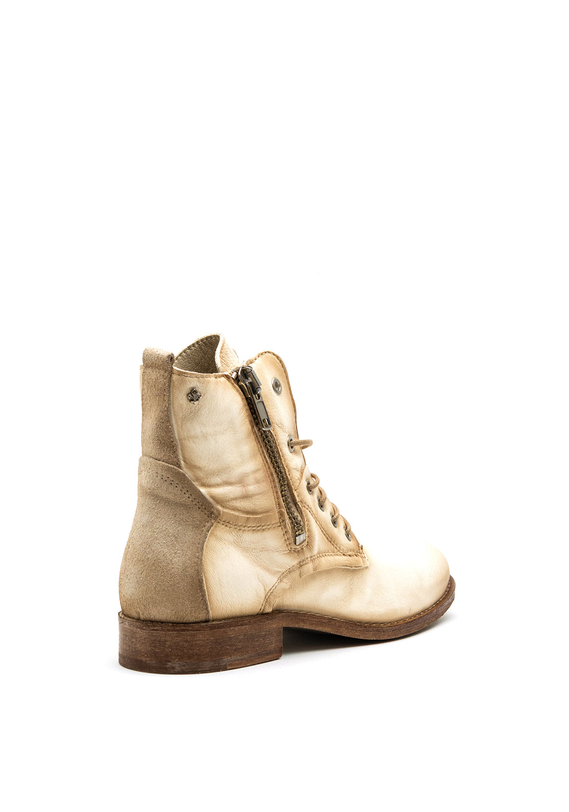 Amy Huberman Rebound Lace Up Biker Boot, Cream