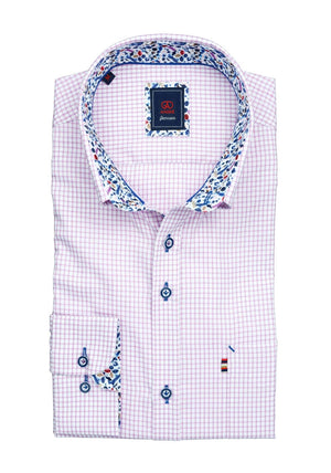 Andre Ian Long Sleeve Check Shirt, Pink