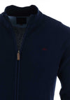 Andre Howth Zip Up Knitted Jacket, Navy