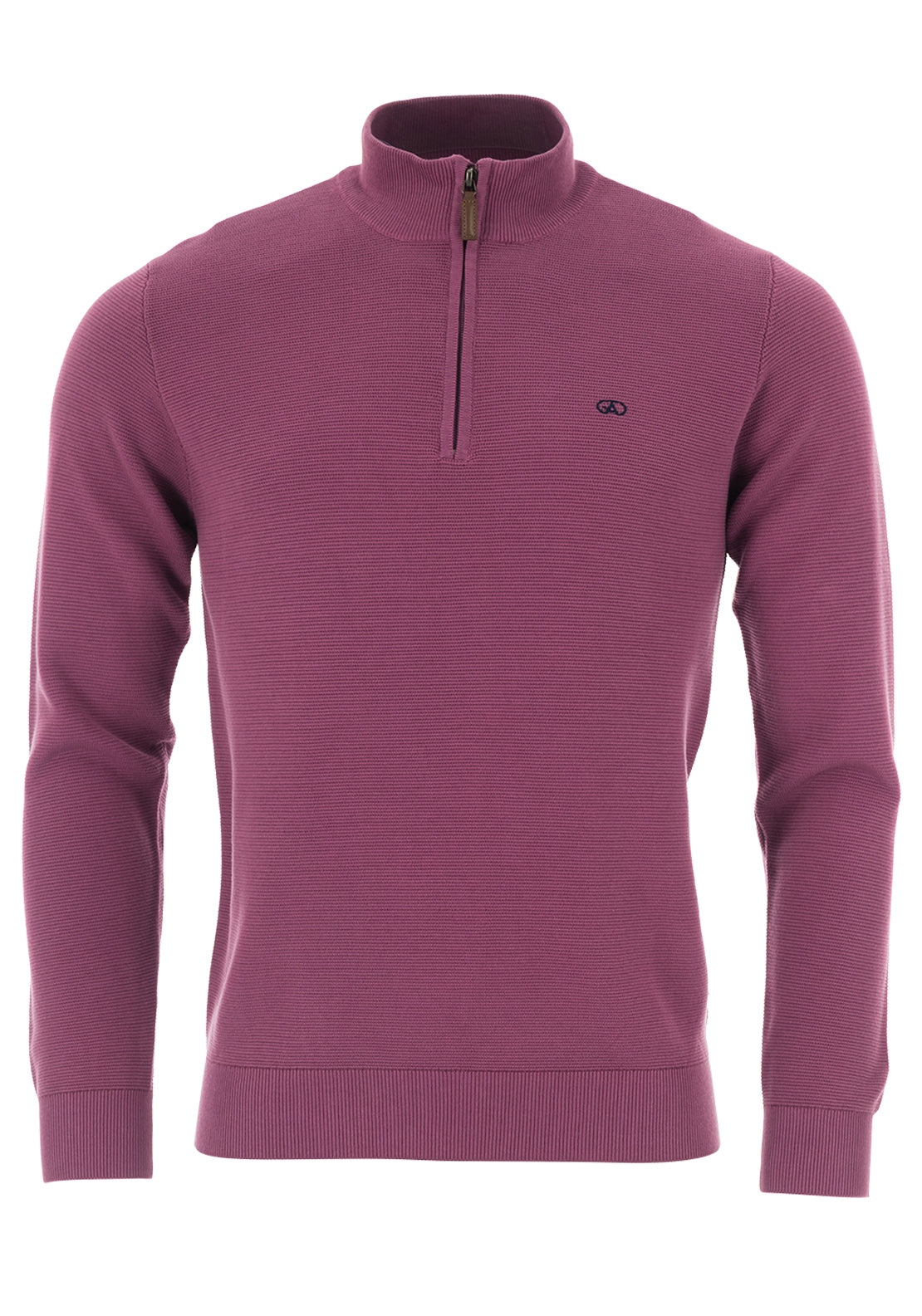 Andre Paris Cotton Half Zip Jumper, Grape