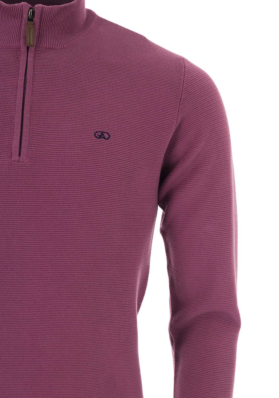 Andre Paris Cotton Half Zip Jumper, Grape