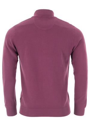 Andre Paris Cotton Half Zip Jumper, Grape