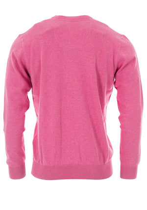 Andre Valencia Cotton V-Neck Sweater, Pink