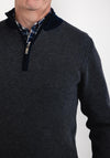 Andre Half Zip Howth Sweater, Navy & Grey