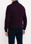 Andre Half Zip Howth Sweater, Purple & Navy