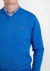 Andre Spiddal Long Sleeve V-Neck Sweater, Cobalt