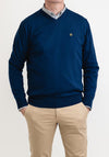 Andre Spiddal Long Sleeve V-Neck Sweater, Navy