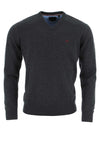 Andre Valencia Cotton V-Neck Sweater, Charcoal