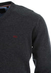 Andre Valencia Cotton V-Neck Sweater, Charcoal