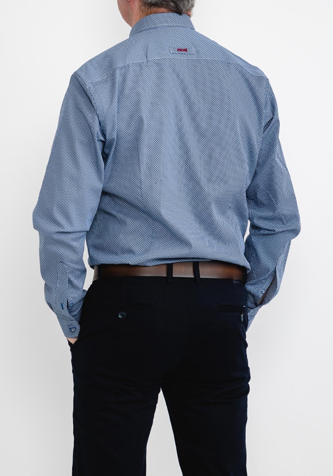 Andre Ian Diamond Print Shirt, Navy