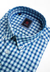 Andre Lagan Short Sleeve Check Shirt, Blue