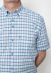Andre Dunne Short Sleeve Check Shirt, Jade Multi